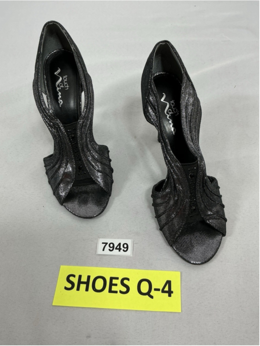 Womans Excellent Touch Of Ninaslip On Slingback Stiletto Dress Shoes 9 M Pewter